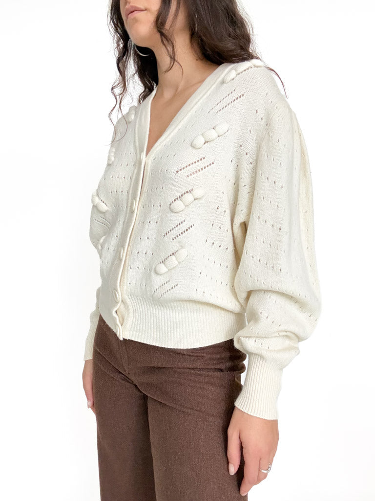 Vintage ivory cardigan view 133