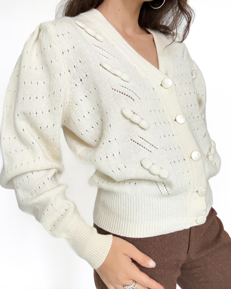 Vintage ivory cardigan view 139