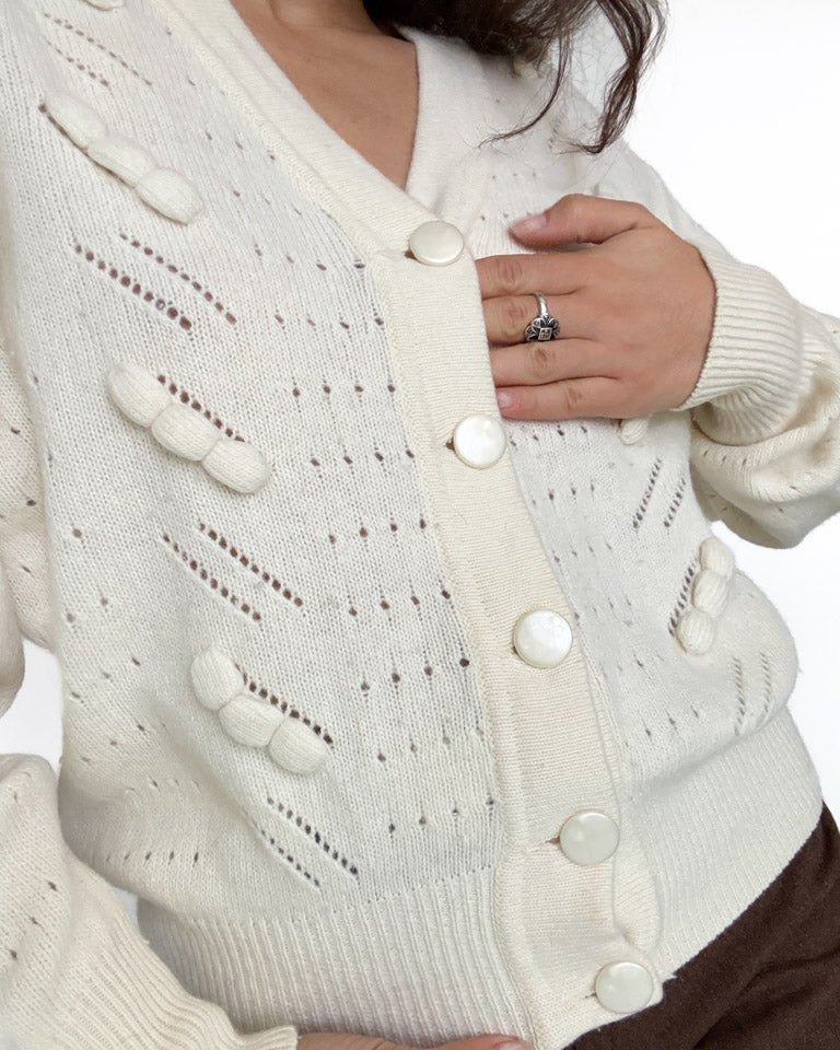 Vintage ivory cardigan view 140
