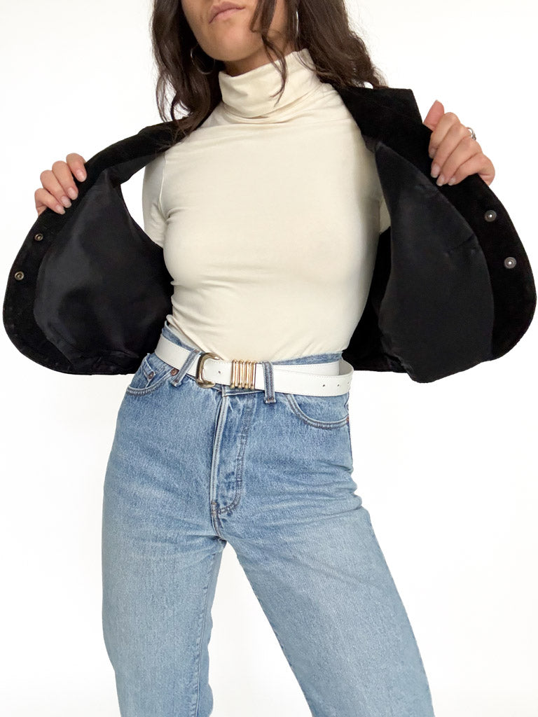 Vintage black suede vest view 202