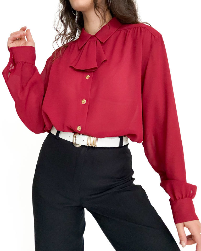 Vintage gold button blouse view 232