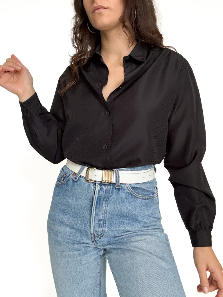 Vintage black polka dot shirt view 293