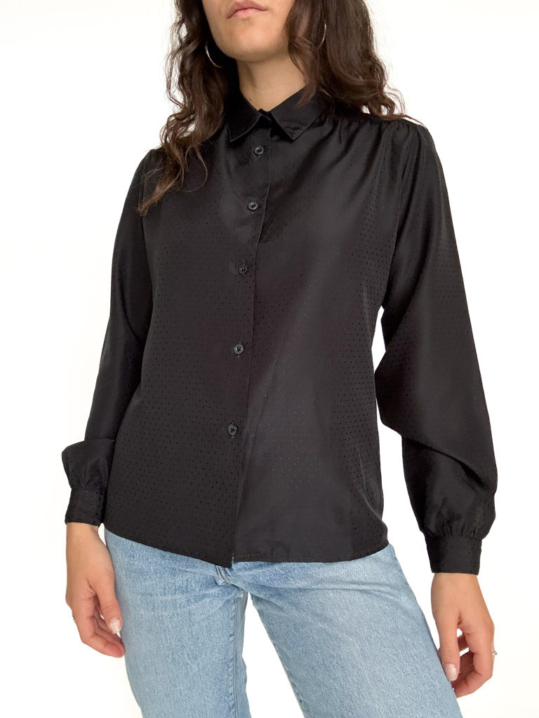 Vintage black polka dot shirt view 299