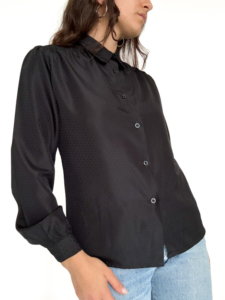 Vintage black polka dot shirt view 300