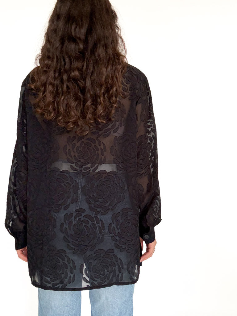 Vintage sheer rose blouse view 306