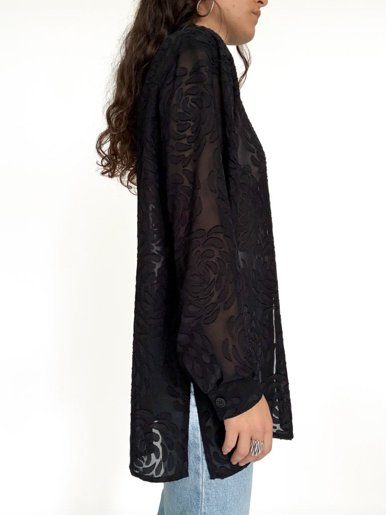 Vintage sheer rose blouse view 308