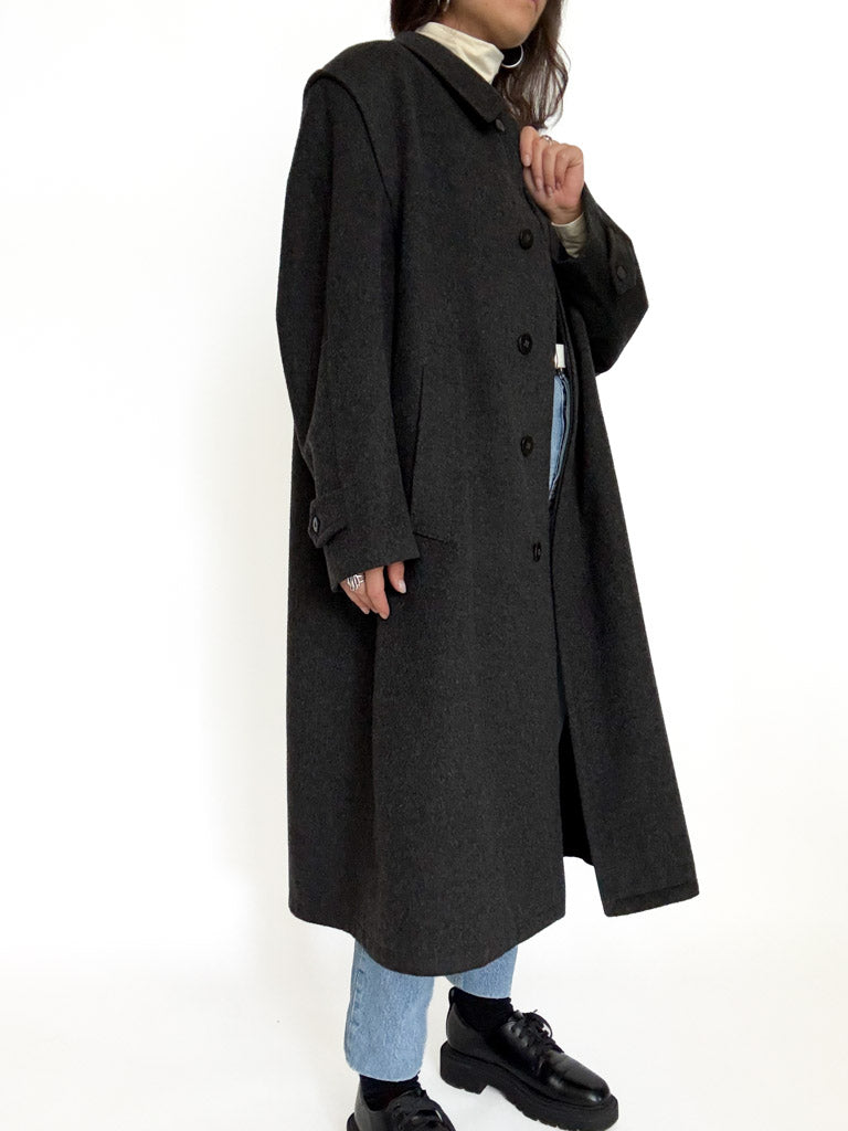 Vintage grey wool coat view 50