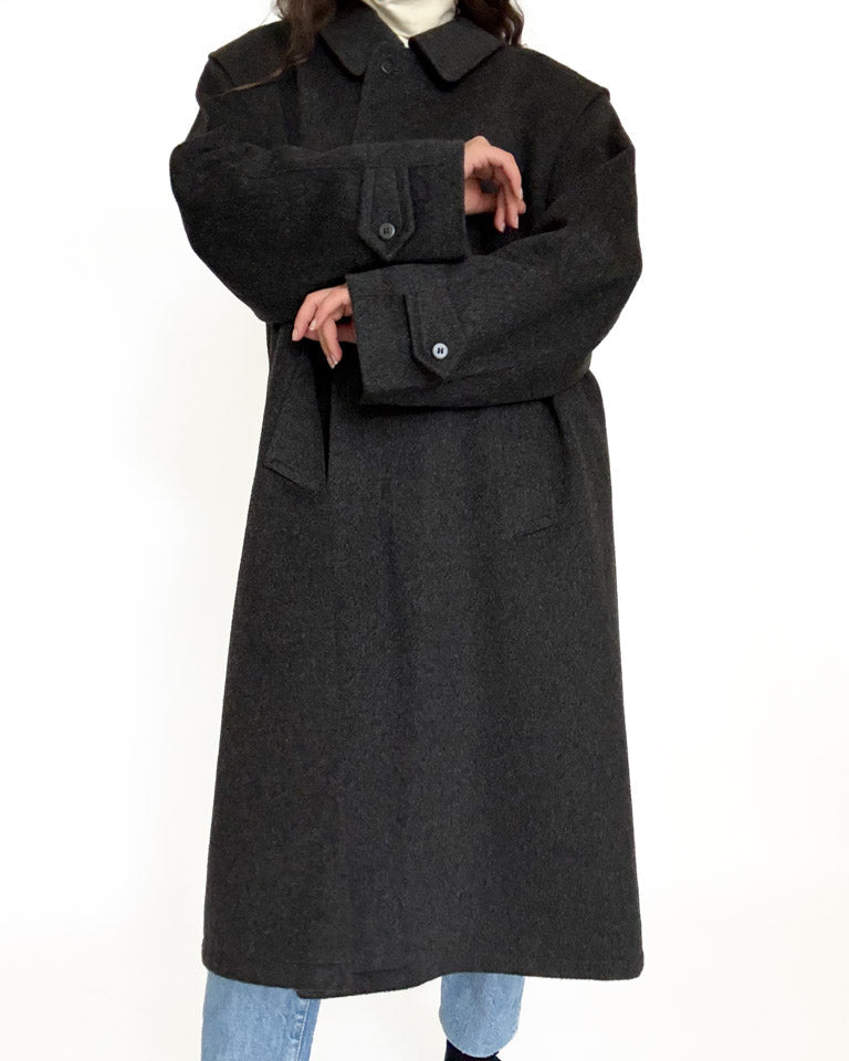 Vintage grey wool coat view 55