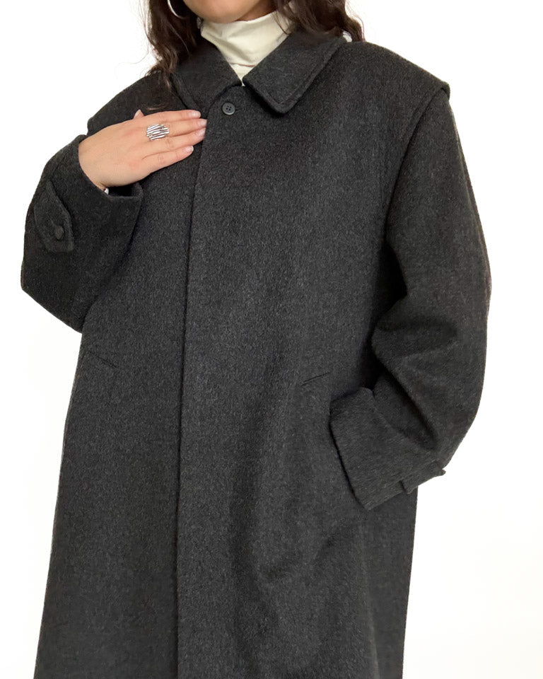 Vintage grey wool coat view 56