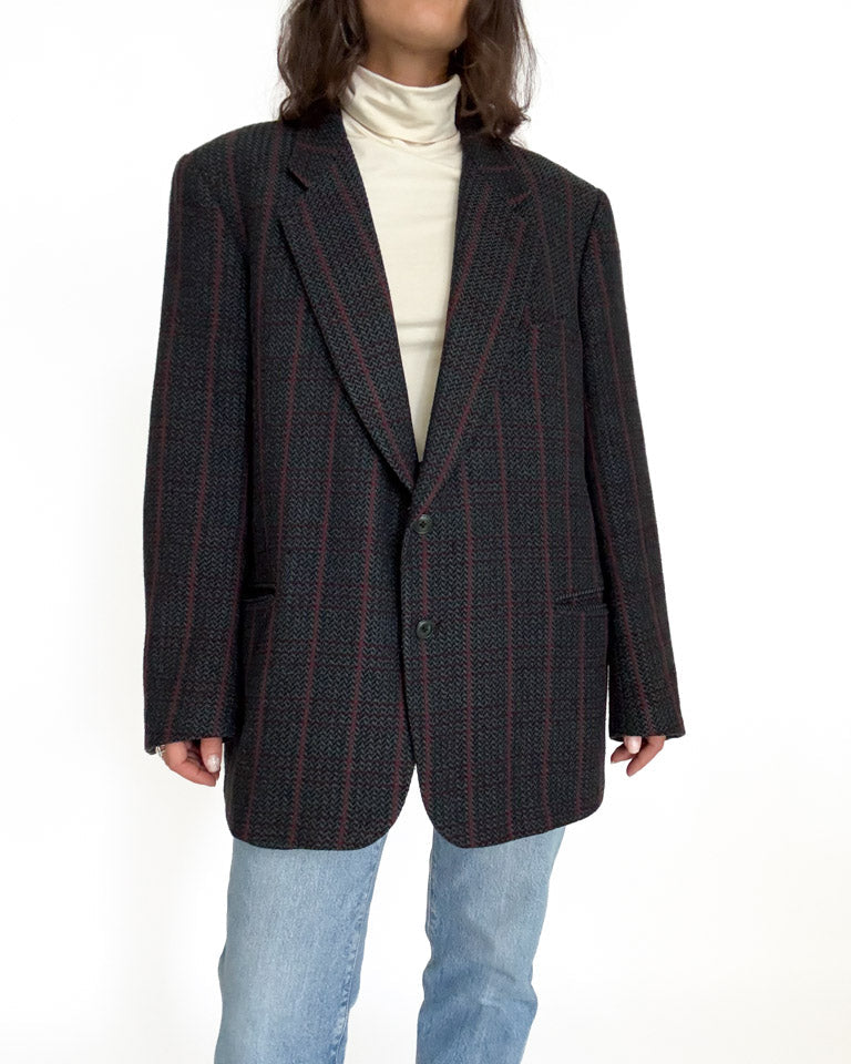 Vintage plaid wool blazer view 80