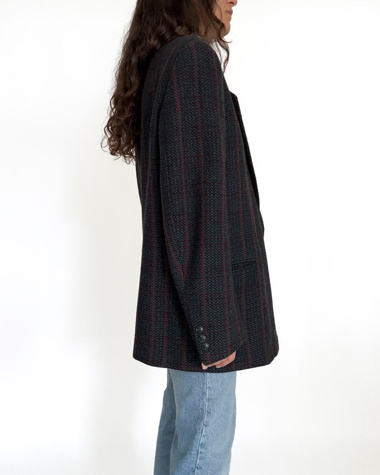 Vintage plaid wool blazer view 81
