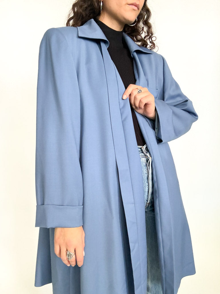 Vintage 80’s powder blue virgin wool oversize coat