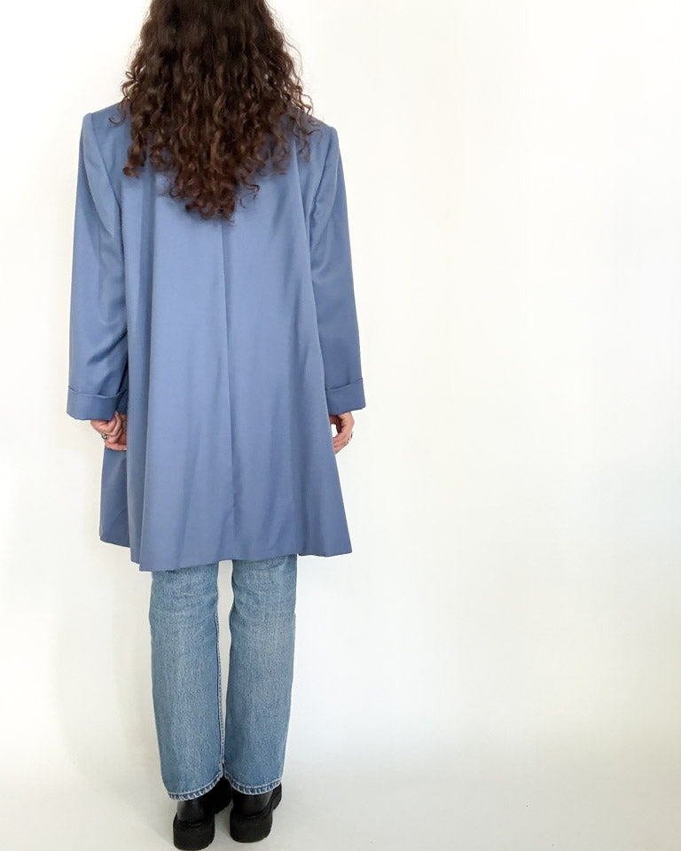 Vintage 80’s powder blue virgin wool oversize coat