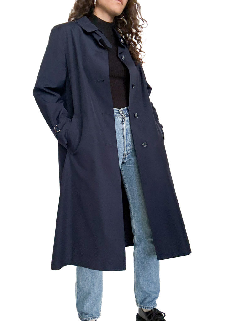 Vintage 80’s navy blue trench coat