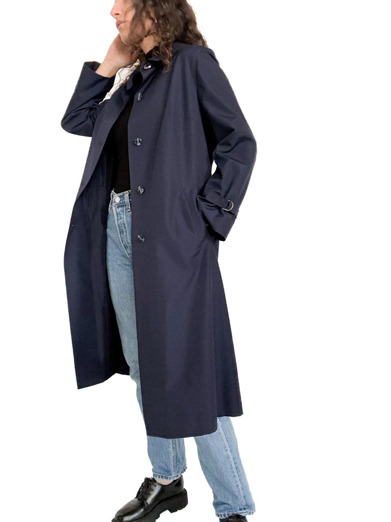 Vintage 80’s navy blue trench coat