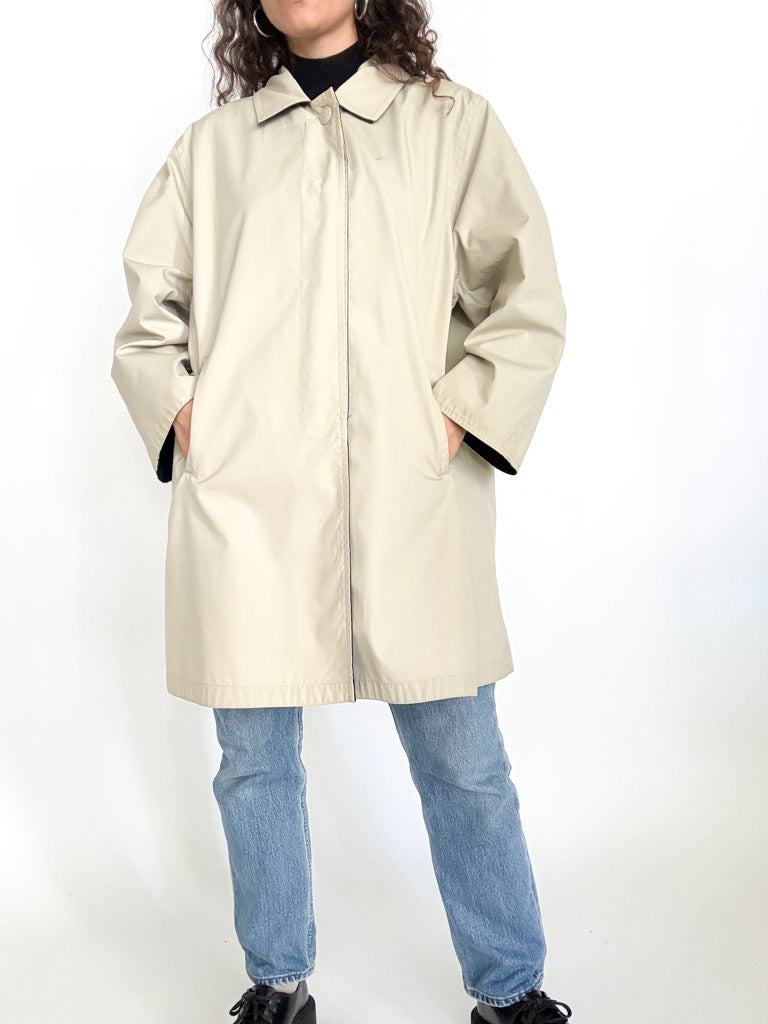 Vintage 90s reversible coat beige side