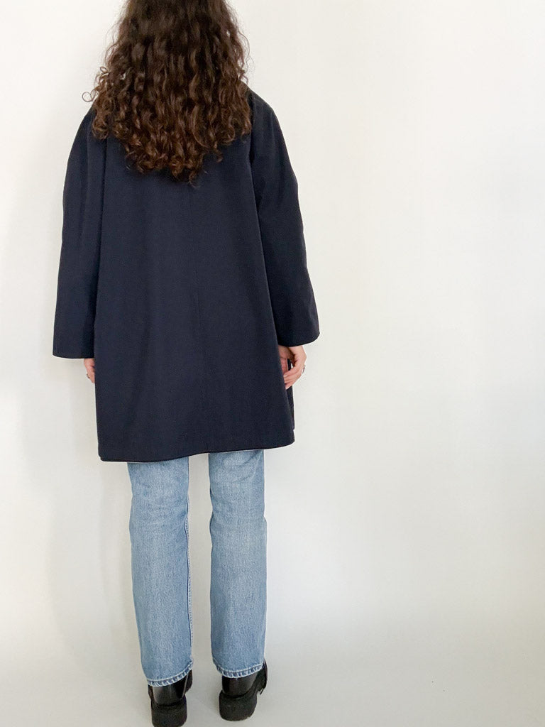 Vintage 90s reversible coat navy side