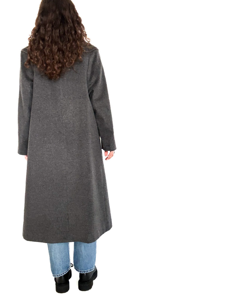 Vintage grey wool coat back
