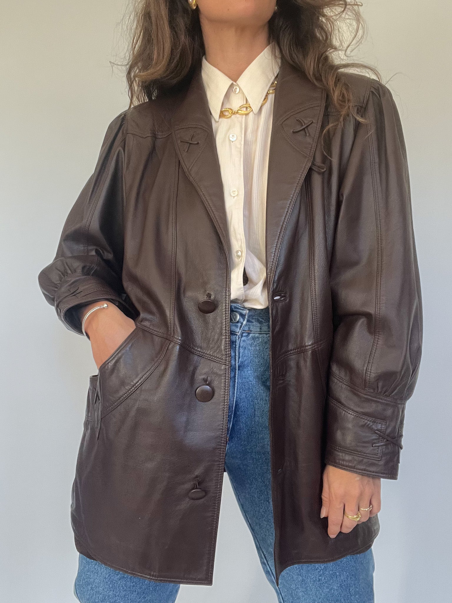 Vintage 90's Brown Leather Jacket – Skorpiones vintage