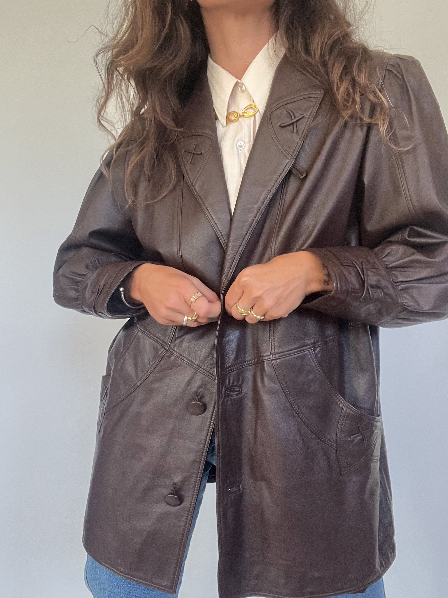 90s Leather Jacket ブラウン レザージャケット Vintage 90's Brown Leather Jacket – Skorpiones vintage