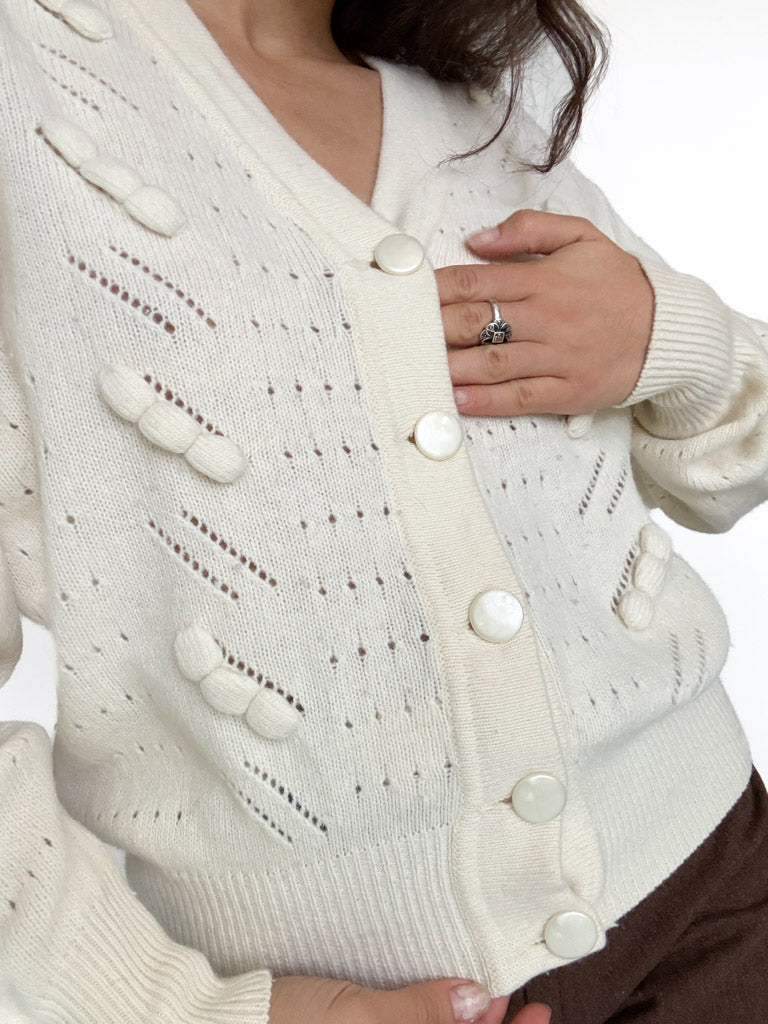 Vintage ivory cardigan view 140