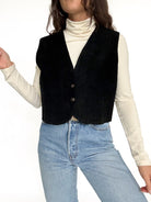 Vintage black suede vest view 204