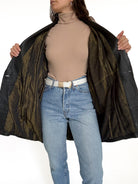 Vintage black leather oversized blazer detail 24