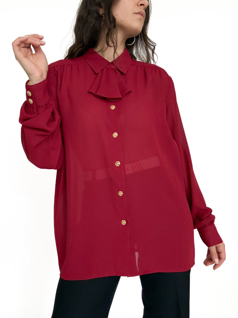 Vintage gold button blouse view 230