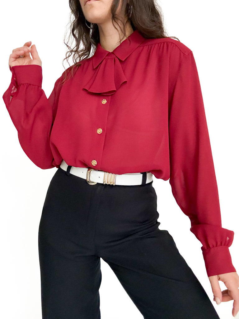 Vintage gold button blouse view 232