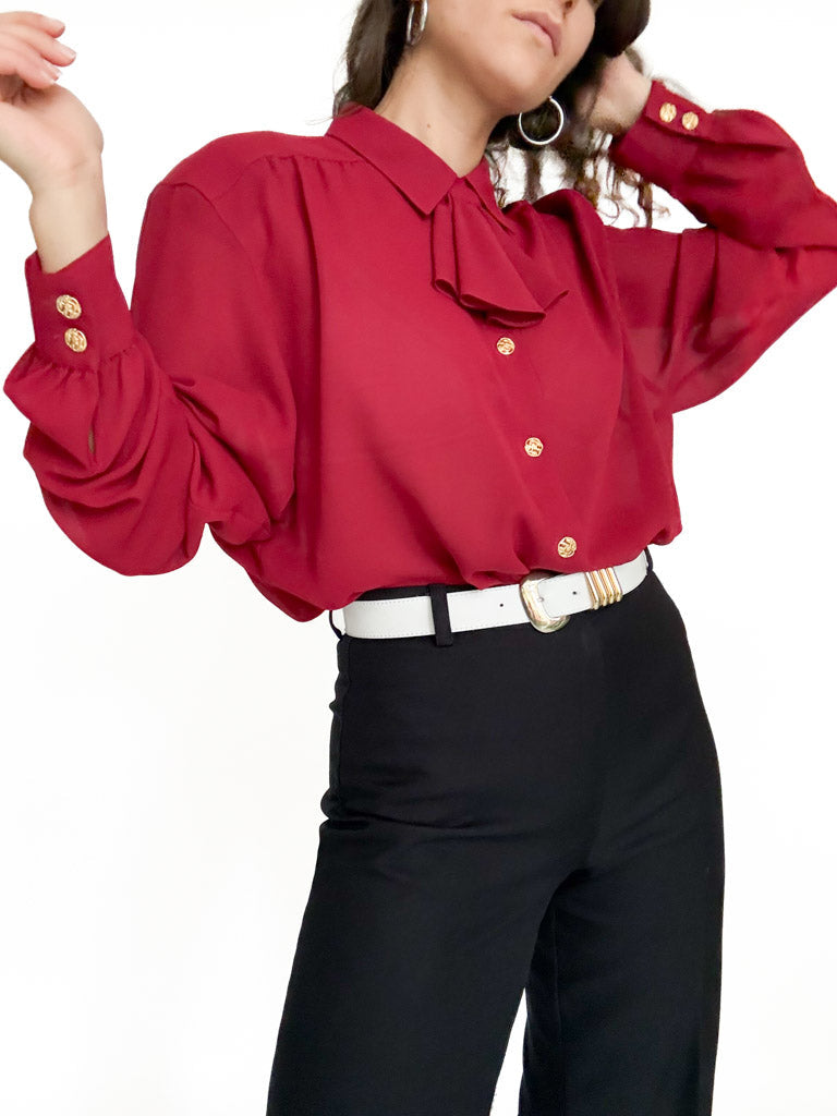 Vintage gold button blouse view 235
