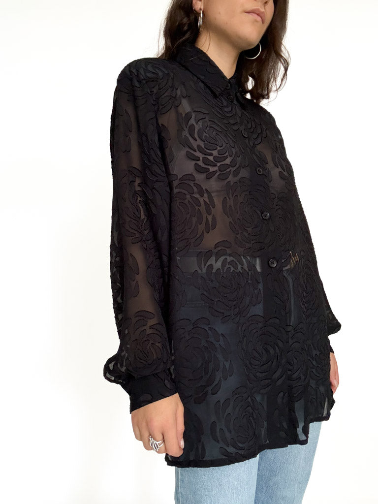 Vintage sheer rose blouse view 309