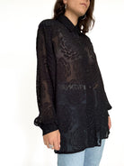 Vintage sheer rose blouse view 309