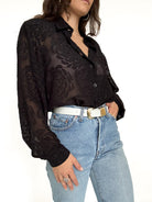 Vintage sheer rose blouse view 313