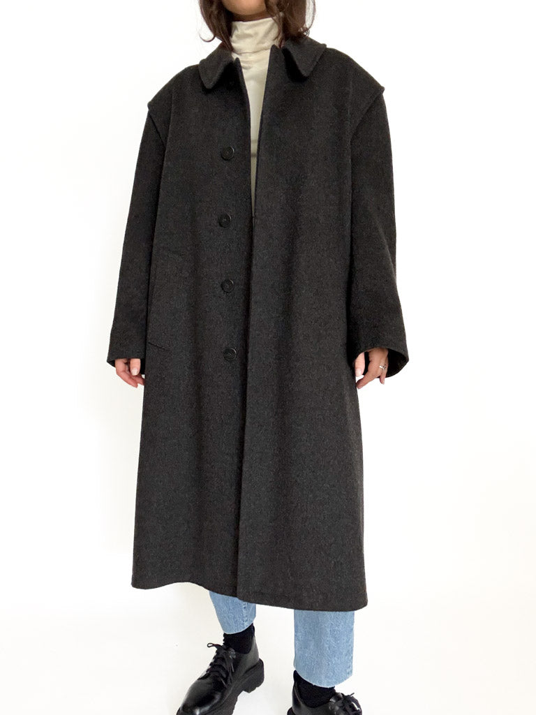 Vintage grey wool coat view 46