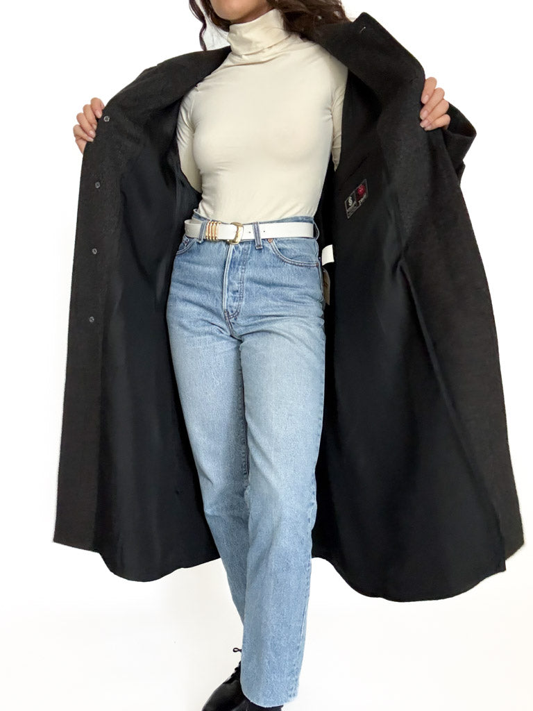 Vintage grey wool coat view 53