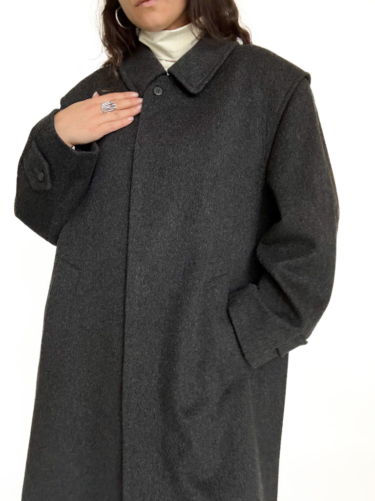 Vintage grey wool coat view 56