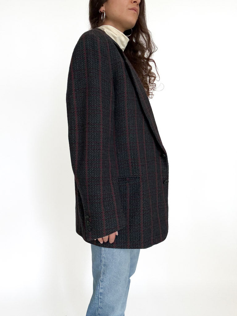 Vintage plaid wool blazer view 73