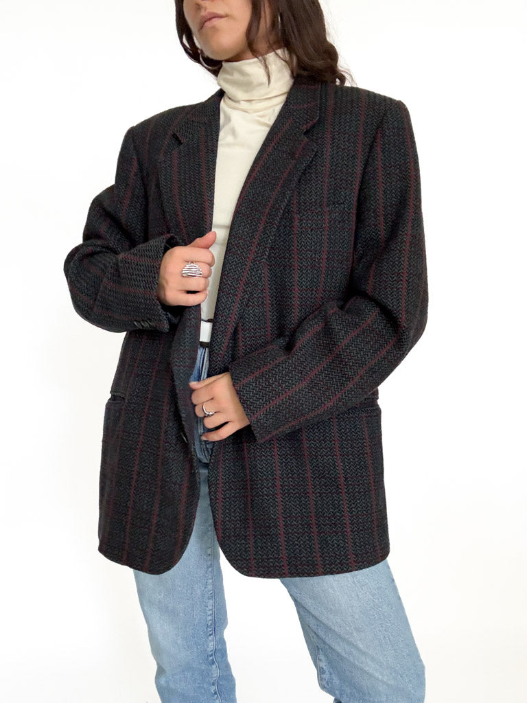 Vintage plaid wool blazer view 74