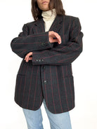 Vintage plaid wool blazer view 78