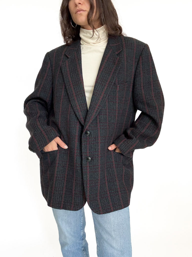 Vintage plaid wool blazer view 79