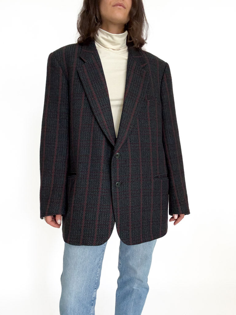 Vintage plaid wool blazer view 80