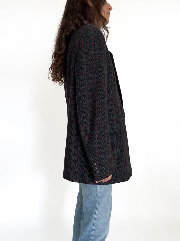 Vintage plaid wool blazer view 81