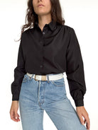 Vintage 90's Black Tonal Polka Dot Shirt front view