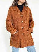Vintage 90’s Cognac Suede Longline Jacket - detail 15