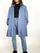 Vintage 80’s powder blue virgin wool oversize coat