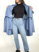Vintage 80’s powder blue virgin wool oversize coat