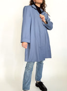Vintage 80’s powder blue virgin wool oversize coat