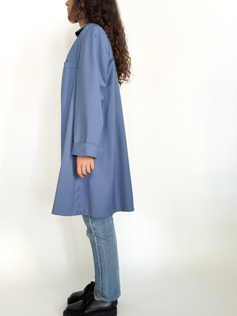 Vintage 80’s powder blue virgin wool oversize coat
