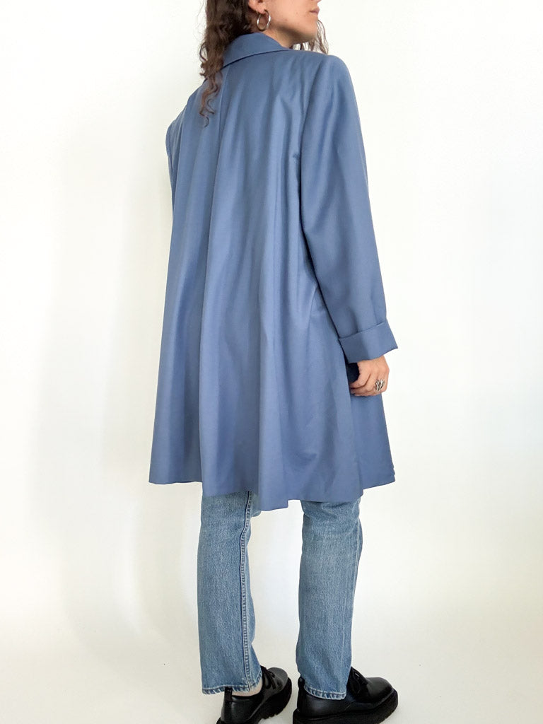 Vintage 80’s powder blue virgin wool oversize coat