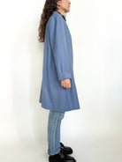 Vintage 80’s powder blue virgin wool oversize coat
